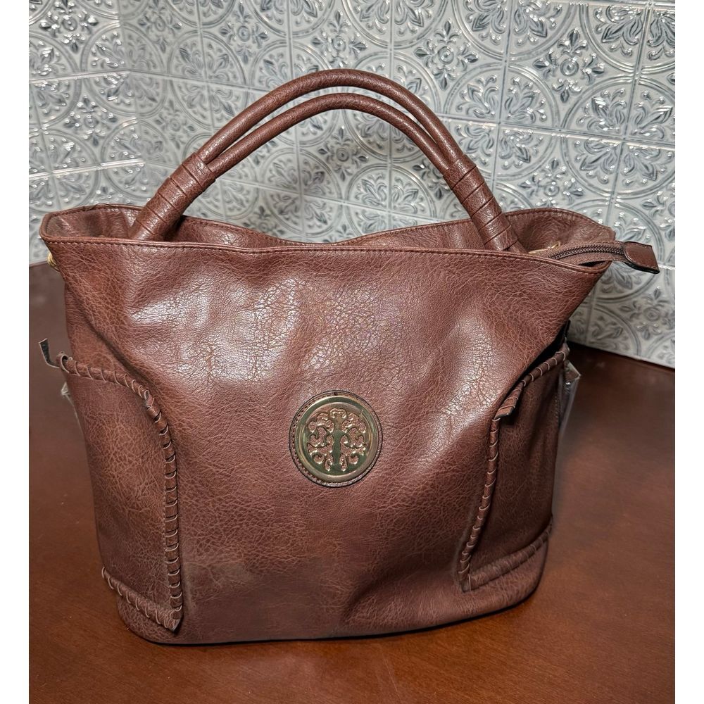 Beautiful NWOT brown handbag‎ about 12x12
